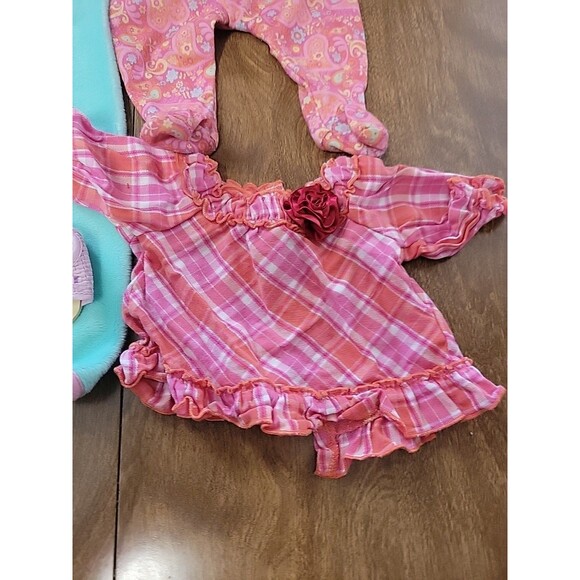 American Girl Bitty Baby Doll Pink Paisley Sleeper blanket shoes dress - Picture 4 of 8